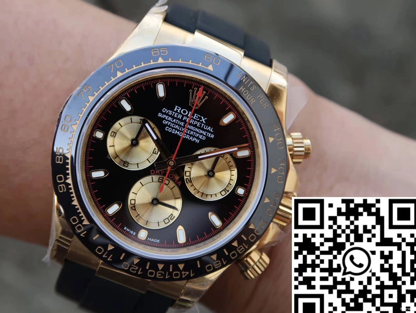 JH Black Rolex Dial Factory Daytona M116518ln-0047 Cosmograph 0506